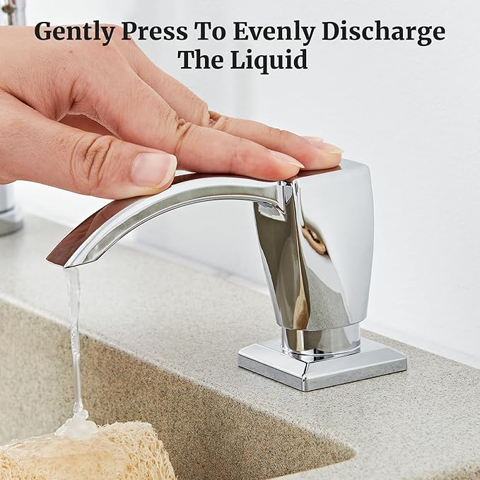 Ultimate Unicorn Kitchen Sink Soap Dispenser, Built-in Under Sink Chrome Dispenser, ABS Plastic, With 13 Ounce Bottle, U-SD001C