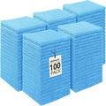 Washcloths Bulk - 100 Pack - Face Towels (12" x 12"), Highly Soft Wash Cloths and Hand Towels, Fast Drying Multi-Purpose Microfiber Cleansing Cloths for Bathroom, Hotel, Spa, and Salon - Blue