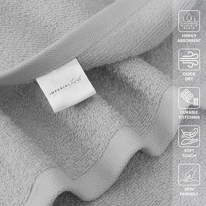 Hand Towels (Pack of 24) Grey Economy Salon Towels - 100% Cotton Spa Towel – 16 x 26 Inches Highly Absorbable, Facial Gym Towel, Hair Towels Face Towel Bulk