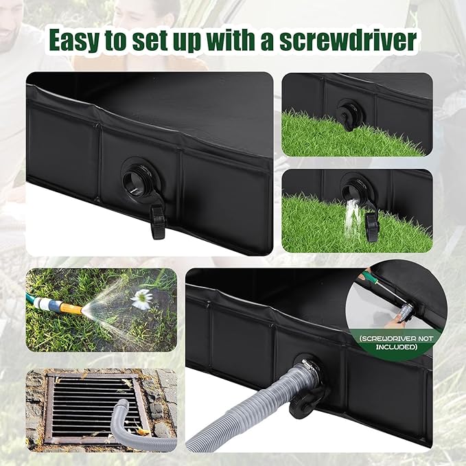Camping Shower Tent Floor Base | Shower Base | Sshower Tent Basse with Drain Hose | Privacy Outdoor Waterproof Sshower Basse | Portable Camping Pan Lib
