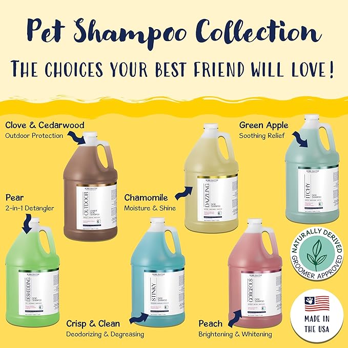 Bobbi Panter Dog Shampoo and Conditioner - Made in USA - All Natural 2-in-1 Formula for Detangles & Reduces Shedding - Concentrated 10:1 for Professional Groomers - Pear Scent, 1 Gallon (Case of 4)