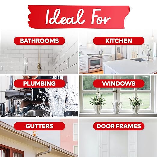 XFasten Silicone Sealant Waterproof Black Cartridge, 10.1 oz (Single Pack) Black Caulking Silicone Adhesive Sealant Cartridge for RV, General Use, Window, Door, Glass, Automotive Leak Sealing
