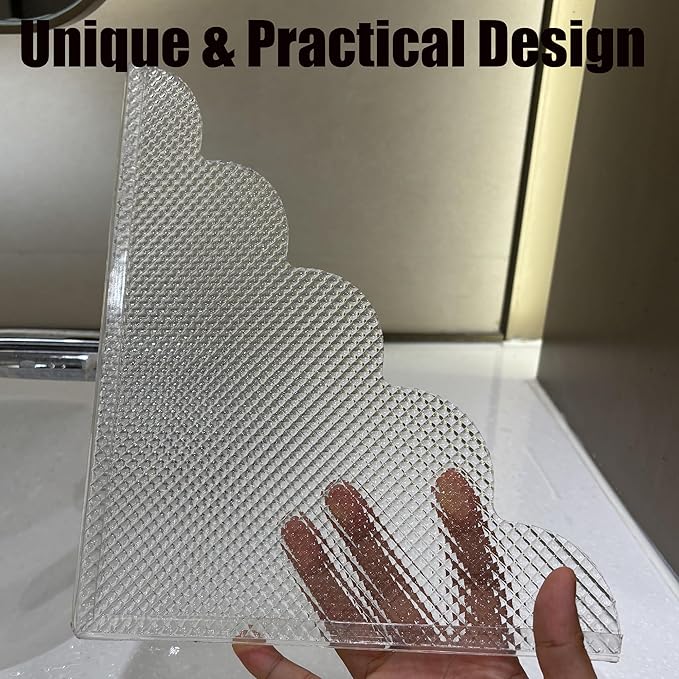 2PCS Shower Splash Guard for Bathtub Corner, 9.1 x 11.5 inches, Adhesive Water Guard for Bathroom Tubs and Sinks/Bathroom Gift/Accessories