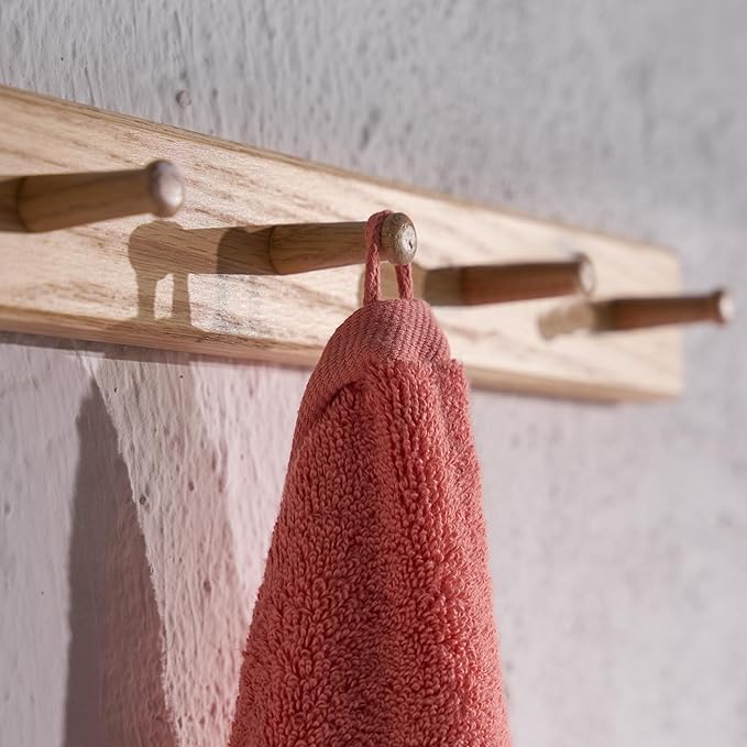 BAGNO MILANO Organic Turkish Cotton Bath Towels, Luxury Jacquard Collection, Certified Organic Highly Absorbent, Soft-Plush Towel Set (Coral Red, 6 Pcs Towel Set)