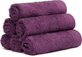 100% Cotton Washcloths Set 13” x 13” | Plum Towels | Set of 6 Ultra Soft and Highly Absorbent Washcloths Sets for Bathroom, Gym, Spa | Machine Washable Face Towel