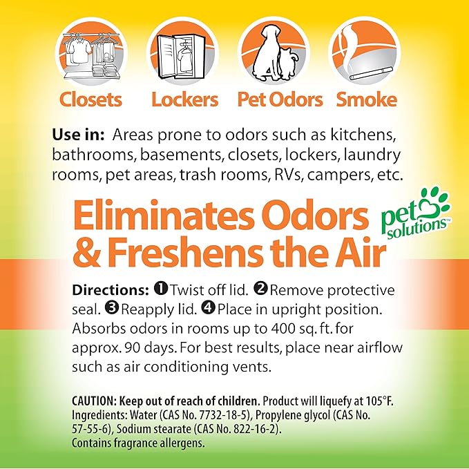 OdoBan Solid Odor Absorber Eliminator for Home and Small Spaces, Citrus Scent, 14 Ounces Each, 6-Pack