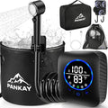 Portable Shower for Camping, 8000mAh Rechargeable Camping Shower Pump with XL Foldable Bucket, IPX8 Waterproof, Surrounding Water Inlet, 5 Pressure Modes Outdoor Shower Pump for Hiking, Travel, Pet