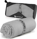 VENTURE 4TH Quick Dry Towel. Microfiber Travel Towel Ideal for Camping, Hiking, Backpacking, Gym. Lightweight & Fast Drying Travel Towels for Body. Compact & Easy to Pack - Light Gray Large