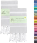 WETCAT Turkish Hand Towels with Hanging Loop, Set of 2 (20" x 30") 100% Turkish Cotton, Pre-Washed, Quick Drying, for Kitchen or Bathroom - Light Grey