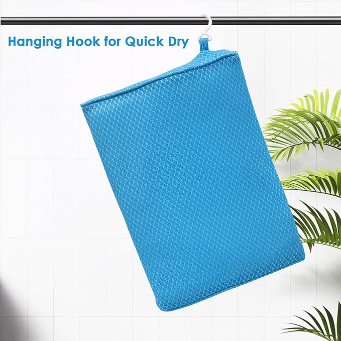 Shower Seat Cushion for Shower Chairs, Transfer Benches in Bathtub, Cushion for Sauna, 3D Mesh Pad with Hook, Slip-Resistant, Design for Elderly, Senior, Handicap & Disabled