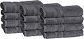 Mosobam Luxury Turkish Set of 12 Hand Towels 16X30 Charcoal Gray (Dark Grey) 700 GSM Bamboo Viscose & Aegean Turkish Combed Cotton