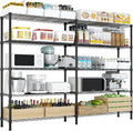 5 Tier Storage Racks Shelving, Heavy Steel Pantry Shelves, Adjustable Wire Shelving Rack, Suitable for Garage, Kitchens, Offices, 58" W x 13.8" D x 71" H, Black