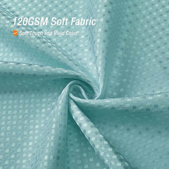 Gibelle Extra Long Shower Curtain 72 x 84, Tall Waffle Weave Textured Fabric Shower Curtain for Bathroom, Water Repellent, Machine Washable, Teal