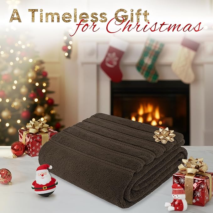 American Soft Linen 35x70 Jumbo Large Bath Towels, 600 GSM 100% Cotton Turkish Bath Sheet, Oversized Luxury Bath Towels for Bathroom Beach and Pool, Brown