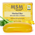 At Last Naturals MSM Soap Bar Body Soap for Men and Women Fine Line Wrinkle Reduction Herbal Moisturizer with Aloe Vera Vitamin E Essential Oils Deep Cleansing for Sensitive Skin 3 Ounce (Pack of 1)