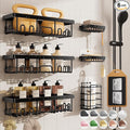 Veken Shower Caddy 6-Pack,Advanced Rustproof Design, No Drilling Adhesive Shelves, Rack with Soap Holder, Large Capacity Bathroom Organizers and Storage, Wall-Mounted Kitchen & Home Decor