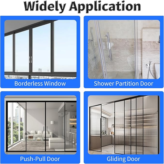Shower Door Side Seal Strip,39 Inch F-Type Frameless Shower Door Seal, F-Type Shower Door Sweep for 1/4"(6mm) Thick Glass