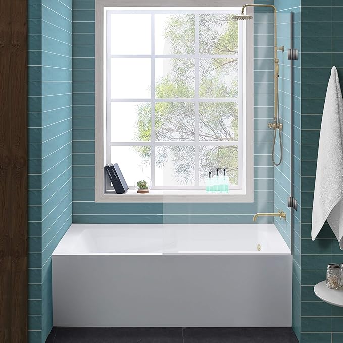 Swiss Madison Well Made Forever SM-AB540 Voltaire Alcove Tub with Armrest 60" x 30" in Glossy White