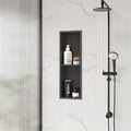 Stainless Steel Shower Niche 24" X 8", No Tile Needed Wall Niche Double Shelves, Recessed Shower Shelf for Bathroom Storage, Gun Metal