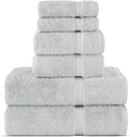 Chakir Turkish Linens Luxury Spa and Hotel Quality Premium Cotton 6-Piece Towel Set (2 x Bath Towels, 2 x Hand Towels, 2 x Washcloths, Silver Gray)