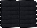 BOUTIQUO Ultra Soft Cotton Washcloths, Contains 12 Piece Face Cloths 12x12 inch, Ideal for Everyday use Face Towels, Compact & Lightweight Multi Purpose Washcloths - Black