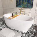 67" Free Standing Tub, Pure Acrylic Freestanding Bathtub, Stylish Stand Alone Tub, Contemporary Deep Soaking Bath Tub, cUPC Certified (Glossy White)