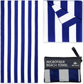 Elite Trend Microfiber Beach Towel for Adults with Bag - Large 63x31 inch - Lightweight Sand Free Quick Dry Towel for Travel, Swimming, Yoga, Camping (Cabana Navy)
