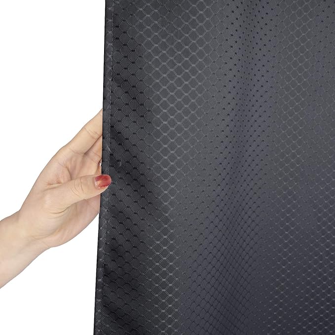 AooHome 72x75 Inch Waffle Weave Shower Curtain, Dark Grey Fabric Durable Bathroom Curtain with Hooks, Weighted Hem, Heavy Duty, Water Repellent