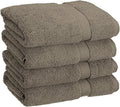 BLUENILEMILLS BNM Egyptian Cotton 4-Piece Towel Set, Includes 4 Hand Towels, Attached Loop for Easy Hanging and Storage, Hotel Quality, Perfect for Bathroom, Gym, Shower Space, or Spa, Charcoal