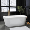 67" Acrylic Freestanding Bathtubs, Stand Alone Tub, Soaking Tubs for Bathroom, Integrated Overflow and Drain, cUPC Certified, Gloss White