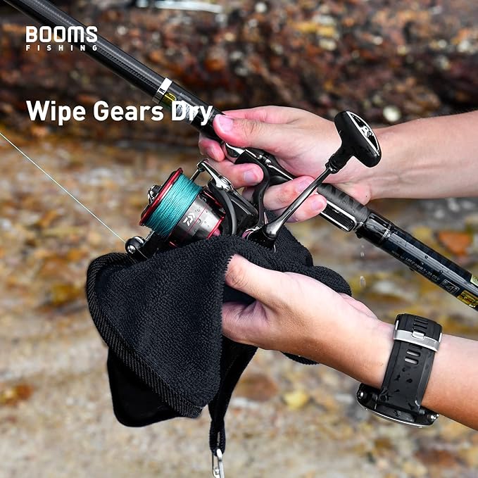 Booms Fishing B0T Microfiber Fishing Towel with Clip, 3 Pack Assorted Colors