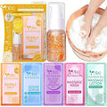 Pedicure Kit Foot Soak Set: Bubble Salt, Sugar Scrub, Massage Mask, Massage Lotion in a Box, 4 Step Foot Spa Kit for Dry Feet, Softens Calluses, Soothes Sore and Tired Feet (Mango)