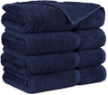 Towel Bazaar Premium Cotton Super Soft and Absorbent Turkish Towels (4-Piece Bath Towels, Navy Blue)