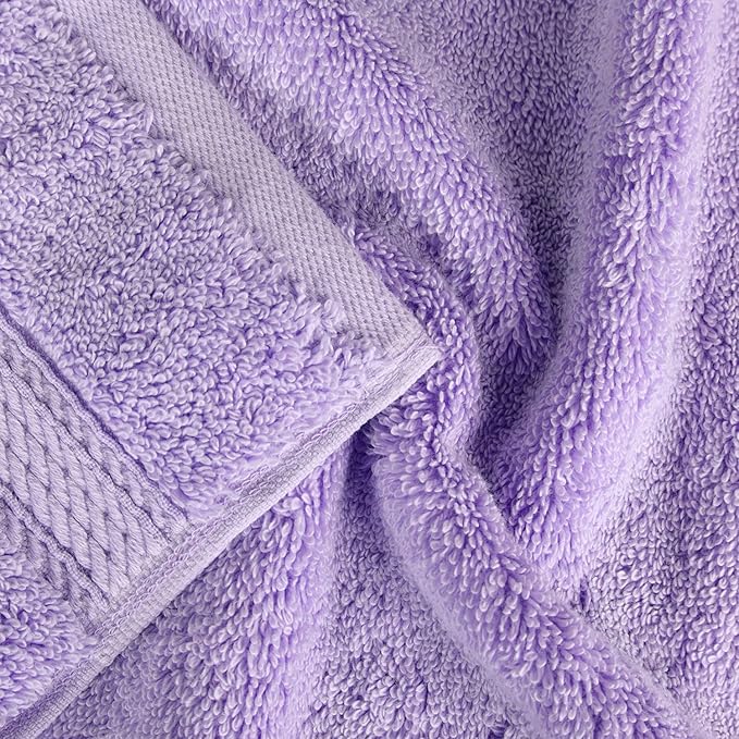 BLUENILEMILLS Madison Egyptian Cotton Towels, Towel Set for Bathroom, Shower, Hotel, Plush, 800 GSM, Highly Absorbent and Ultra-Soft Towels, Bath Essentials, 8 Piece Assorted Towel Set, Purple