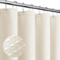 Gibelle Small Stall Shower Curtain 36 x 72, Narrow Half Waffle Weave Textured Fabric Shower Curtain for Bathroom, Water Repellent, Machine Washable, Ivory