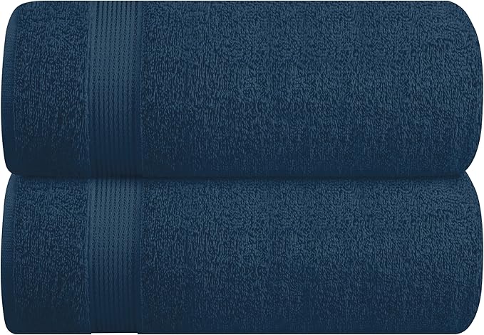 Belizzi Home Cotton 2 Pack Oversized Bath Sheet 35x70, Large Bath Sheet, Ultra Soft, Absorbent, Compact, Eco-Friendly, Recyclable, Quick Drying and Lightweight Towel - Mineral Blue