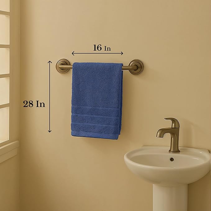 Casa Platino Hand Towels Pack of 6 (16"x28") - Spa & Hotel Quality - 100% Luxury Cotton, Ring Spun - Quick Dry, Ultra Soft & Absorbent Bath Hand Towels for Bathroom & Salon - Pre Shrunk - Navy Blue