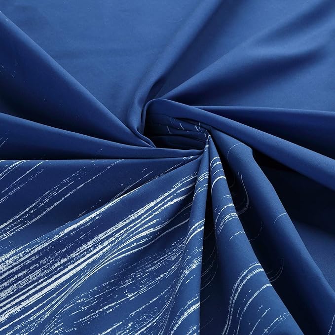 Long Fabric Shower Curtain, Royal Blue Microfiber Cloth Shower Curtains for Bathroom, Modern Waterproof Bathroom Curtains, 62" W x 78" H