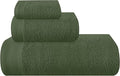 Ultra Soft 3 Pack Cotton Towel Set, Contains a Bath Towels 28x55 inch, a Hand Towels 16x24 inch & a Wash Coths 12x12 inch, Ideal Everyday use, Compact & Lightweight - Olive Green