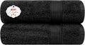 Ample Decor Hand Towels for Bathroom Set of 2, 18 X 28 Inch 600 GSM 100% Cotton, Absorbent- Black
