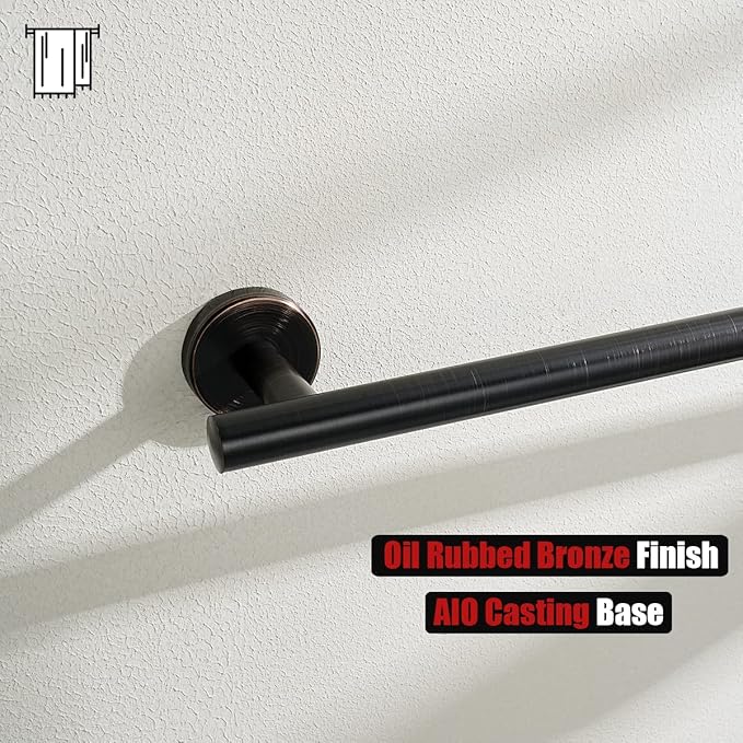 JQK Oil Rubbed Bronze Towel Bar, 20.5 Inch 304 Stainless Steel Thicken 0.8mm Towel Rack Bathroom, Towel Holder ORB Wall Mount, Useable Length 18 Inch 2 Pack, TB110L18-ORB-P2