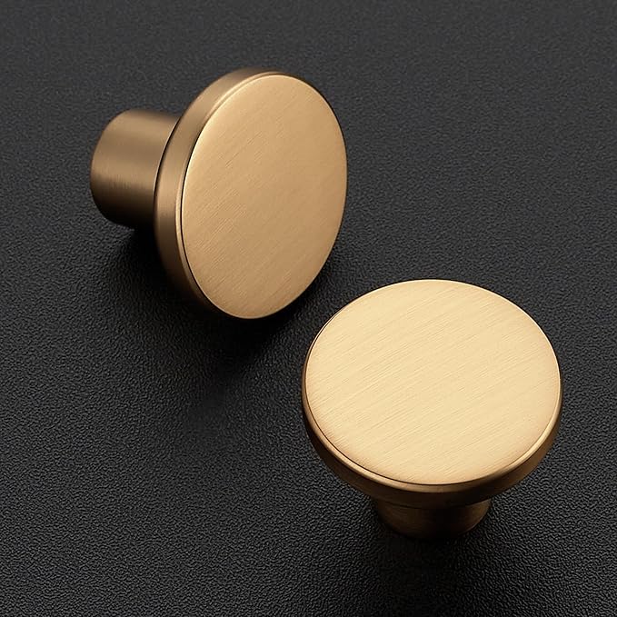 Ravinte 20 Pack Cabinet Knobs Champagne Bronze Kitchen Cabinet Knobs Round Dresser Drawer Knobs Drawer Pulls Closet Door Knobs 1-1/5 Inch