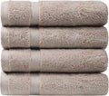 SOFE H&L | Olea Luxury Turkish Cotton Hand Towels Set of 4 Sand | Premium, Soft, Durable, Absorbent | Hotel Quality Plush Towels and Thick Towel Sets