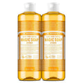 Dr. Bronner's Pure-Castile Magic Liquid Soap (Citrus, 16 Ounce, 2-Pack)- Made with Regenerative Organic Certified Oils, 18-in1 Uses: Face, Hair, Hand & Body Soap, Laundry, Pets- Concentrated, Vegan
