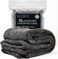 XL Car Drying Towel, 1300 GSM Professional Car Towel with Double Twisted Loop, Car Drying Towels Extra Large Super Absorbent, Microfiber Drying Towels for Cars, Trucks, SUVs - 40"x24", Gray
