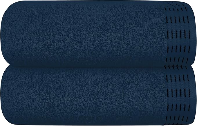 Cotton 2 Pack Oversized Bath Towel Set 28x55 inches, Large Bath Towels, Ultra Absorbant Compact Quickdry & Lightweight Towel, Ideal for Gym Travel Camp Pool - Mineral Blue