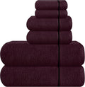 MyOwn Ultra Soft 6 Pack Cotton Towel Set, Contains 2 Bath Towels 28x55 inch, 2 Hand Towels 16x24 inch & 2 Wash Coths 12x12 inch, Ideal Everyday use, Compact & Lightweight - Burgundy