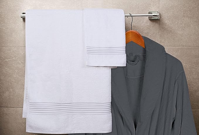 Utopia Towels 8 Piece Premium Towel Set, 2 Bath, 2 Hand, and 4 Washcloths, 100% Ring Spun Cotton, Highly Absorbent Towels for Bathroom, Sports, and Hotel, White