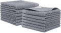 100% Cotton Washcloths Set 13” x 13” | Dark Grey Towels | Set of 18 Ultra Soft and Highly Absorbent Washcloths Sets for Bathroom, Gym, Spa | Machine Washable Face Towel