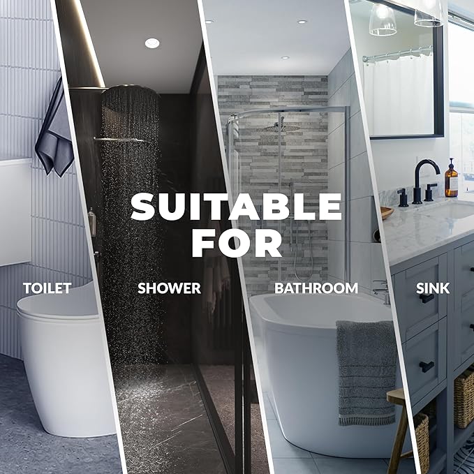 Anti-Slip Shower Stickers for Tub & Shower Floor — Original White Hex Non-Slip Bathtub Stickers, 24 Pack 3.25”, Micro-Pyramid Grip, Scraper Included, Easy Apply